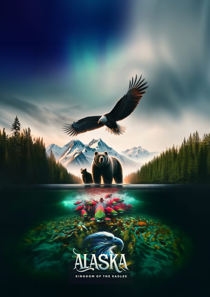 Poster Alaska - Kingdom of the Eagles IMAX film. 